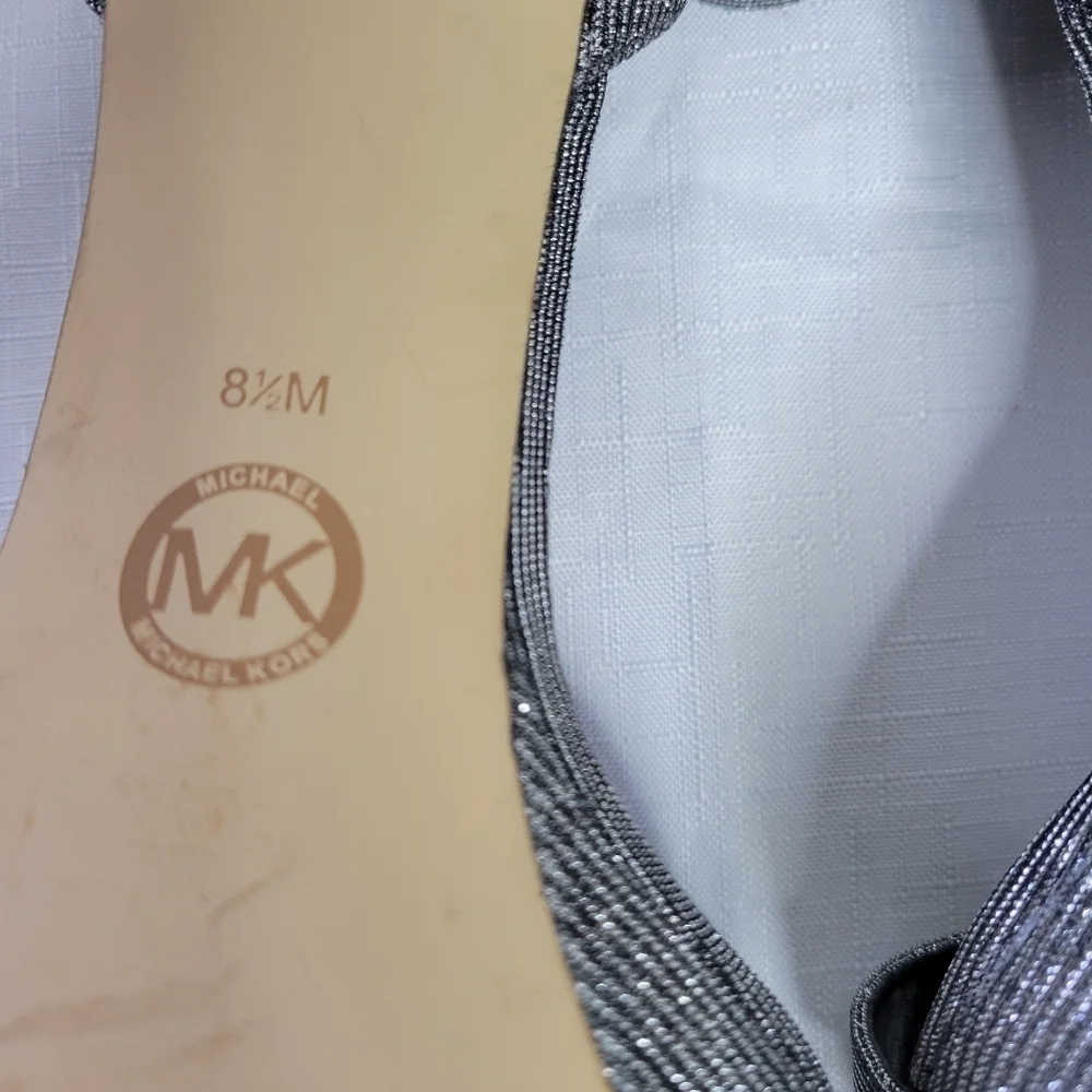 Michael Kors Glittering Silver Heels Size 8.5